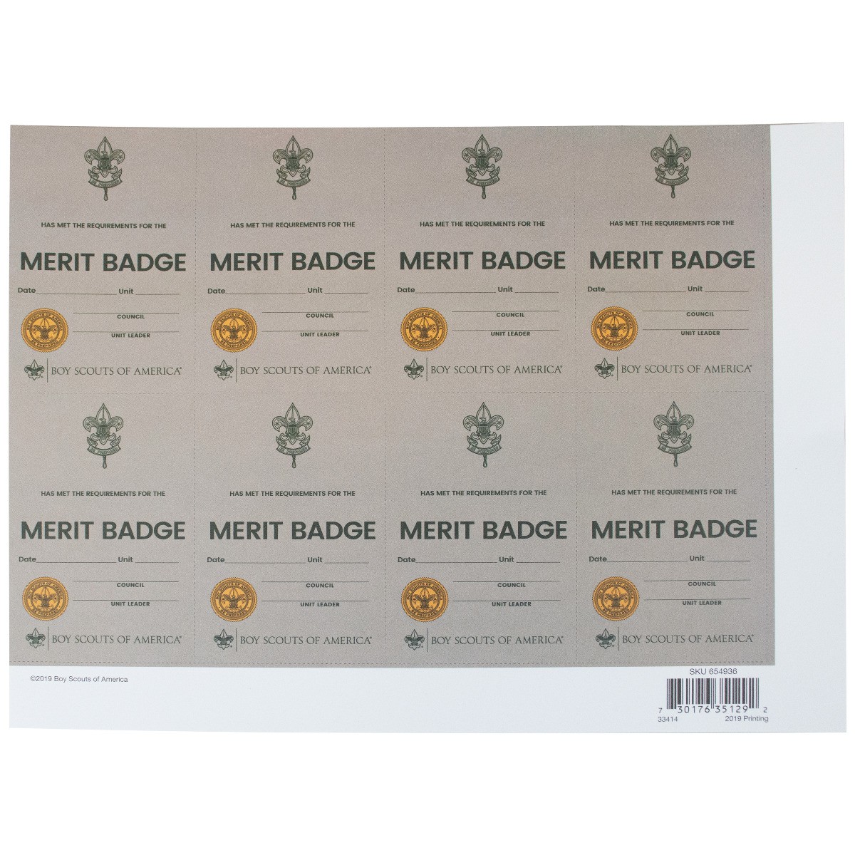 Scouts Bsa Merit Badge Pocket Certificate 8pk Boy Scouts Of America Merit badge award card template