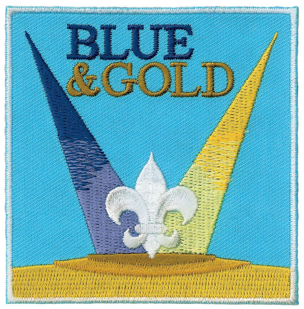 Fleur de Lis Gold Blue Custom Name Tag Badge ID Pin Magnet for Wolf Cub Scouts 