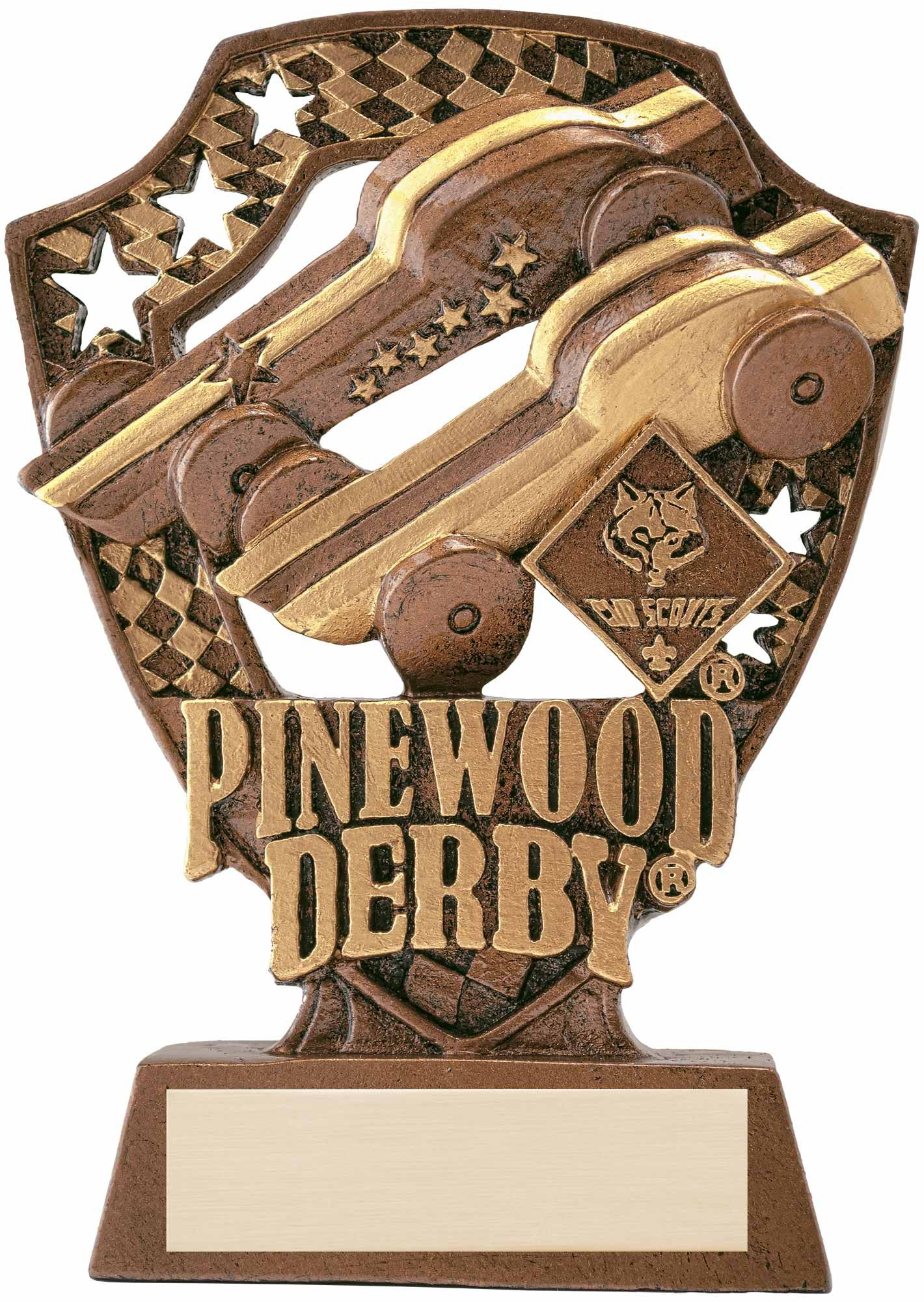 cub scout trophy set of 3  pinewood derby car cloud column wide marble base