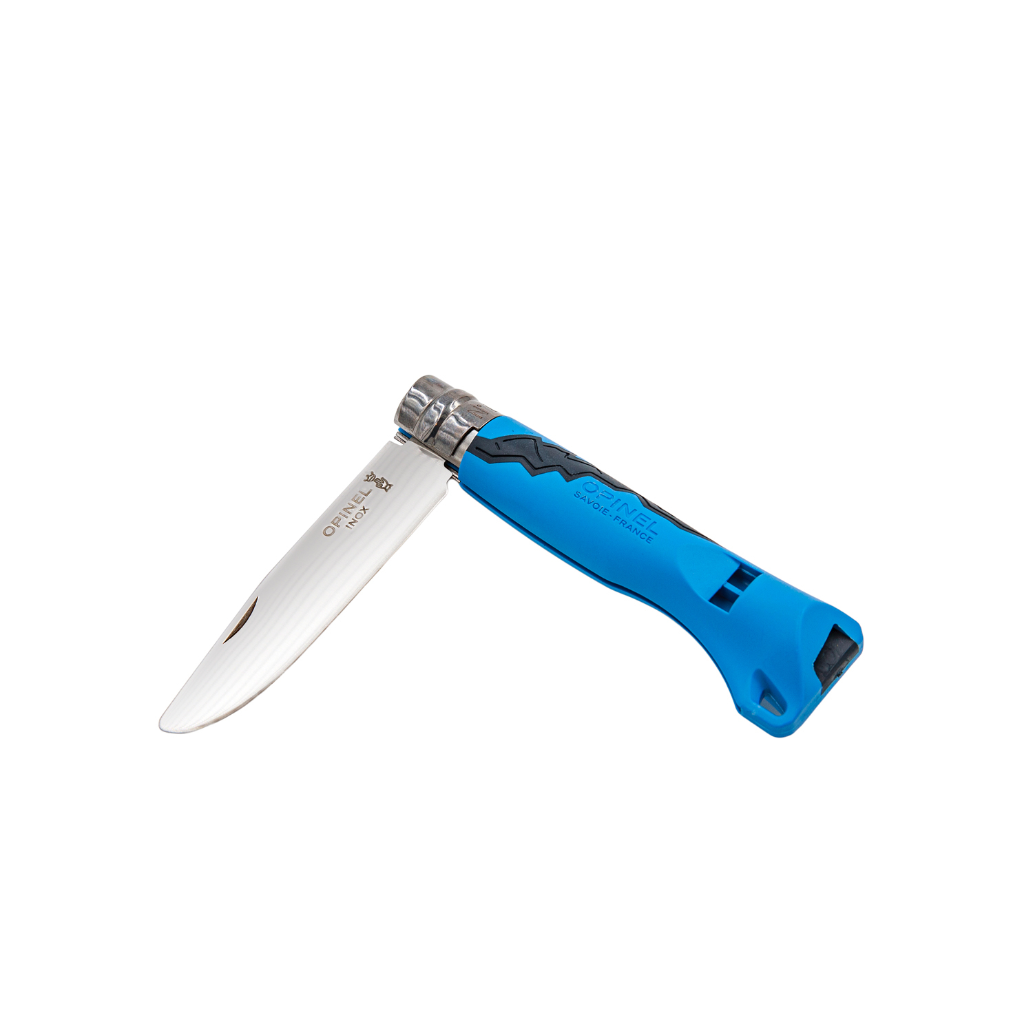 Opinel No.07 Outdoor Junior Folding Knife, Junior Blue - Featuring Blunted  Tip and Safety Whistle