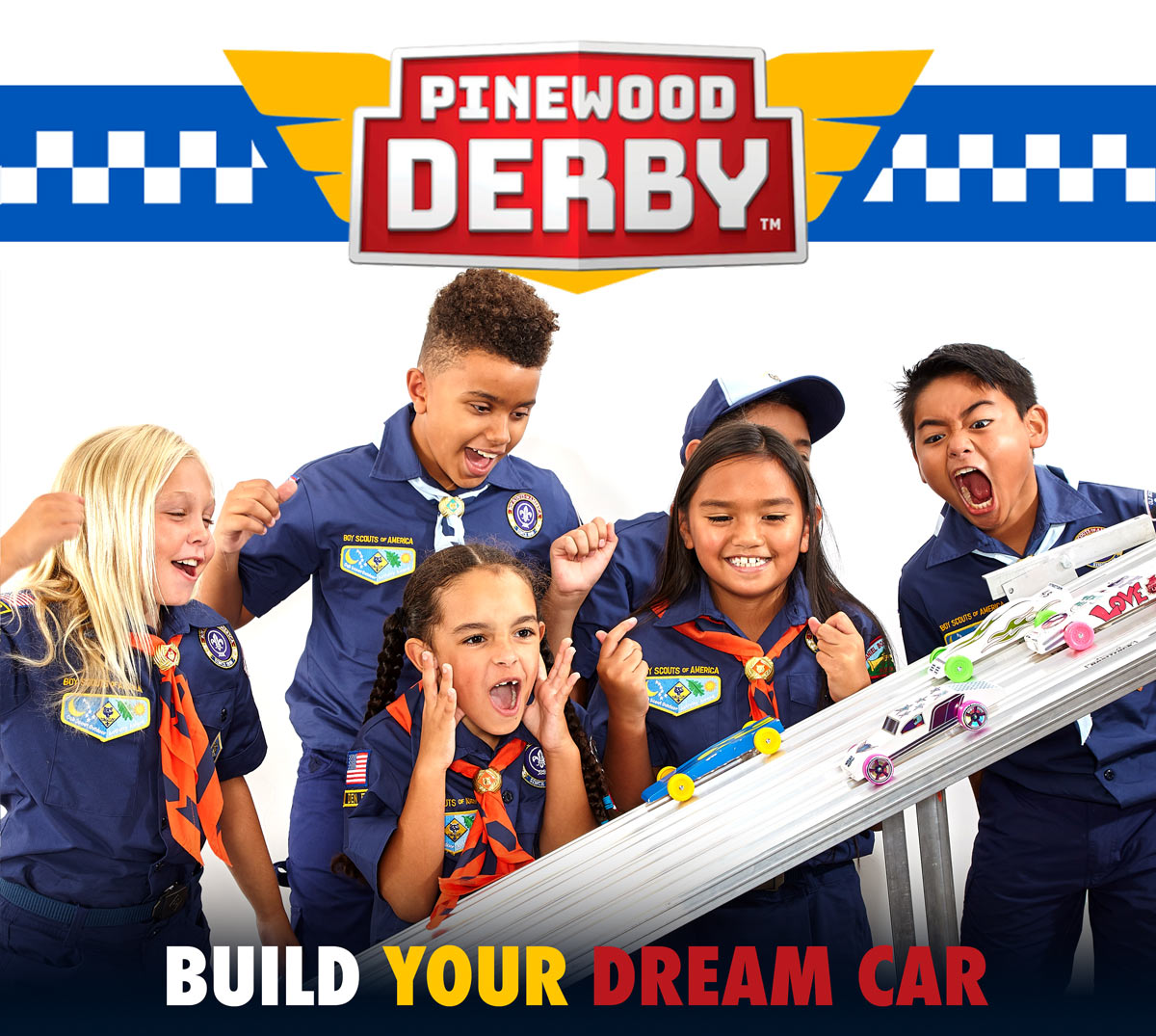 Official Pinewood Derby Car Kit - Includes Wood Block, Wheels, and