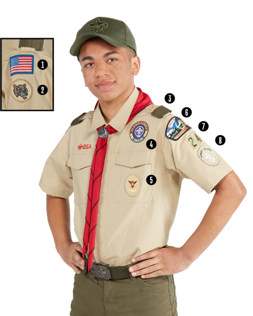 Official Boy Scout Cub Scout BSA Red And Tan Uniform Trained Patch 